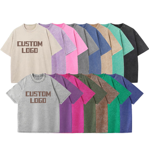 T-shirt personnalisé OEM à imprimé rétro, effet délavé, 100% coton, logo personnalisé, coupe ample, décontracté, pour le marché européen et américain - Product Image 1