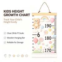 Règle de mesure de la taille pour enfants, 79 pouces, à suspendre au mur, avec support en bois, impression personnalisée, affiche décorative – Meilleures ventes