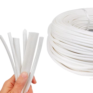 Manchon en fibre de verre tressé blanc ID1-10mm 600°C 1/3M, tube en fibre de verre haute température pour produits chimiques, gaine en fibre de verre - Product Image 3