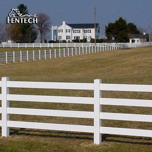 Venta caliente de fábrica 2/3/4 Rail Vinilo de plástico barato PVC Caballo Paddock Farm Fence Post Ranch White - Product Image 6