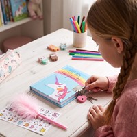 Mini journal intime avec cadenas et stylo moelleux, 150 pages, journal secret pour enfants, cadeau d'anniversaire pour filles, cadeau de fête, cahier scolaire