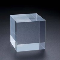 Bloc d'affichage carré en acrylique transparent poli écologique 3 x 3 x 1, cube carré en acrylique, support à bijoux