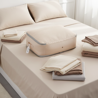 Sac de rangement auto-compressible 3 couches en tissu non tissé grande capacité pour couettes, couvertures et draps, lavable, pour chambre à coucher