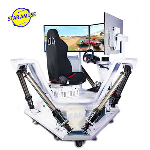 6 DoF Simulador de conducción de carreras en interiores 3 pantallas VR Máquina de juego de arcade con pedales de volante de metal G29 Juegos de carreras de coches - Product Image 4