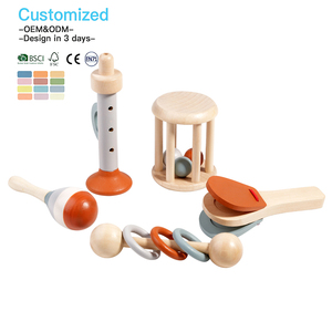 Juego de Instrumentos Musicales de Madera Montessori, 5 Piezas, para Niños de 2-3 Años, Sonajero Sensorial, Ecológico, No Tóxico, Juguetes Educativos ASTM - Product Image 1