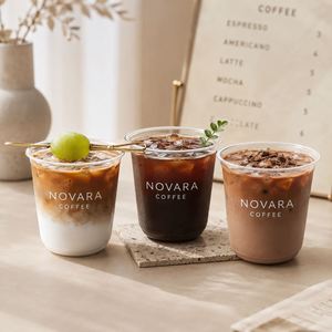 Gobelets à café personnalisés jetables transparents pour boissons froides, gobelets à thé Boba en PET, gobelets en plastique en forme de U avec couvercles - Product Image 3