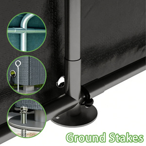 Abri <span class=keywords><strong>de</strong></span> jardin portable 3x5 pieds avec <span class=keywords><strong>porte</strong></span> à fermeture éclair enroulable, tente <span class=keywords><strong>de</strong></span> rangement pour outils <span class=keywords><strong>de</strong></span> jardin en métal gris portable - Product Image 3