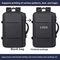 Ransel Laptop Travel Anti Maling Ekspansiabel Tahan Air 40L Mewah Terbaik untuk Wanita Pria Kerja Bisnis dengan Kunci