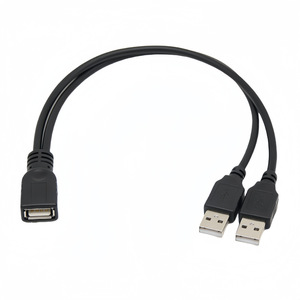 สายต่อขยาย USB 2.0 1 หญิง ต่อ 2 ชาย ตัวแยกข้อมูลพร้อมแหล่งจ่ายไฟ สายทองแดง ฉีดขึ้นรูป - Product Image 3