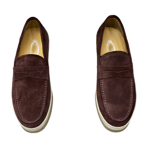 Vintage donkerbruine leren mocassins handgemaakte stijl heren rijloafers - Product Image 3