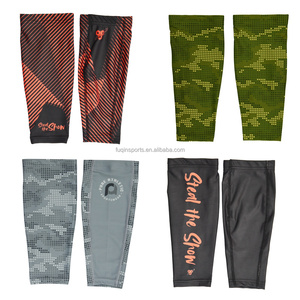 FQ kustom hijau tuatareaaa gradien atlet betis lengan Digital kamuflase kaki lengan sublimasi olahraga pelindung kaki penutup - Product Image 3