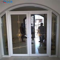 Diseño de Puerta de Reja Moderno, Elegante Ventana Decorativa, Puertas de Metal y Vidrio con Arco en la Parte Superior en Venta