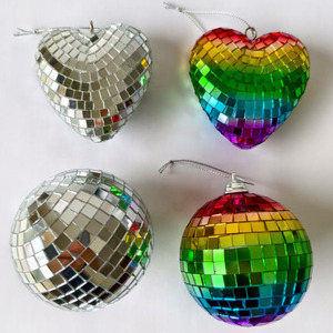 Esfera <span class=keywords><strong>de</strong></span> Espejo <span class=keywords><strong>de</strong></span> Cristal para Discoteca en Forma <span class=keywords><strong>de</strong></span> Corazón <span class=keywords><strong>de</strong></span> 8 Pulgadas, Color Oro Rosa Reflectante, con Cadena Decorativa para Fiestas - Product Image 5