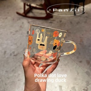 Pour le nouveau Ins mignon gobelet de petit déjeuner de grande capacité verre à haute teneur en borosilicate résistant à la chaleur pour les ménages - Product Image 3