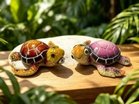 Figurines de tortue de mer en polyrésine peintes à la main, mini-ornement animal marin, souvenir touristique de plage, décoration de table à domicile, cadeau