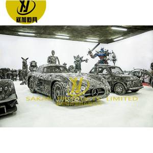 Escultura <span class=keywords><strong>de</strong></span> Robot Abstracta Moderna Hecha a Mano <span class=keywords><strong>de</strong></span> Acero Inoxidable para Decoración <span class=keywords><strong>de</strong></span> Jardín Exterior, Hecha con Metal Reciclado, Estilo Ángel Antiguo - Product Image 4