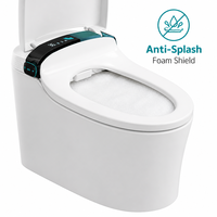 WC intelligent allongé à double chasse certifié CE avec télécommande, siège chauffant, fixation au sol, drainage S-Trap et P-Trap