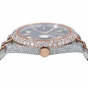 Montre en acier inoxydable avec verre en quartz serti de moissanite, éclat radieux, détails précis pour les utilisateurs unisexes sophistiqués - Product Image 6