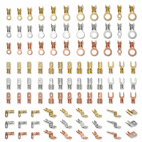 Borne de raccordement électrique personnalisée pour PCB, en laiton et cuivre, plaquée or, type fourche, à vis et à sertir, pour câble