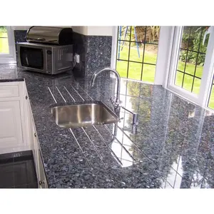 Piani di vanità della <span class=keywords><strong>cucina</strong></span> dei controsoffitti del granito della perla blu della pietra naturale domestica prefabbricata - Product Image 1
