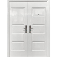 Porte de sécurité en métal à double battant fabriquée en usine avec structure renforcée, fabricant exportateur