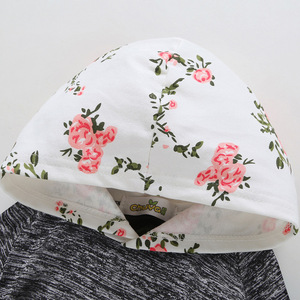 Wholesale Toddler Floral Long Sleeve Fashion Casual Hoodie Girl Fall Hoodie Sets - Product Image 3
