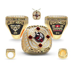 Anillo de Campeonato Deportivo de Fútbol, Baloncesto y Béisbol de la Usssa, Chapado en Oro Rosa, de Aleación de Zinc, Personalizado 2025 - Product Image 1