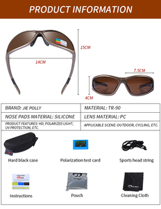 JIEPOLLY, gafas para correr al aire libre, UV400, gafas clásicas tr90 PC para hombre, gafas de pesca para hombre, gafas de sol polarizadas para ciclismo - Product Image 4