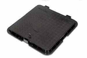 Cubierta de alcantarilla de PVC resistente de 18x18 pulgadas Tapa de plástico cuadrada para drenaje de cámara con cerradura - Product Image 2