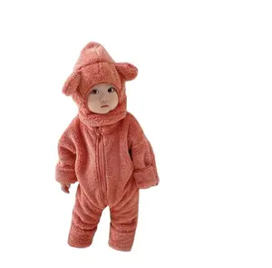 Mantel bayi musim dingin, jumpsuit Romper hangat imut dan tebal dan mewah, mantel musim dingin bayi