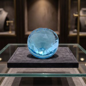 Topacio azul cielo natural, redondo, brillante, facetado, piedra preciosa suelta, certificado por terceros, marca Gopika, para la fabricación de joyas. - Product Image 3