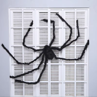 Décoration d'Halloween Araignée Géante Lumineuse et Toile d'Araignée, Accessoire d'Araignée Effrayant pour Farces et Décorations de Scène de Fête d'Halloween