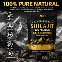 Gummies à l'extrait de Shilajit 200 mg par portion (équivalent 3000 mg), 20 % d'acide fulvique, complexe de minéraux traces, soutien énergétique naturel