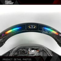 Volant chauffant en fibre de carbone personnalisé avec affichage LED du régime moteur pour Peugeot E208, 308, E308, 408, E408, 4008, 508, E508 GT