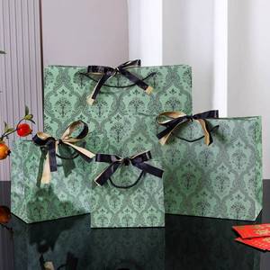 Bolsas de papel Kraft de Rosa <span class=keywords><strong>retro</strong></span> hechas a mano impresas personalizadas, bolsa de papel de lujo de cartón para tienda de ropa, máscara Facia, caja de zapatos, embalaje - Product Image 4