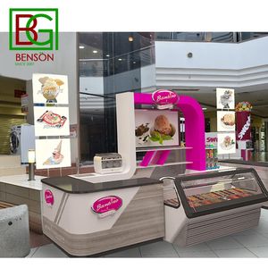 नवीनतम डिजाइन फास्ट फूड काउंटर डिजाइन इनडोर भोजन कियोस्क काउंटर आधुनिक सबसे 3D अधिकतम खुदरा आइसक्रीम काउंटर डिजाइन - Product Image 4