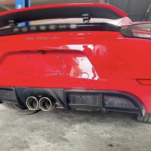Découpes d'échappement de lèvre de pare-chocs arrière en fibre de carbone <span class=keywords><strong>GT</strong></span> 4Style <span class=keywords><strong>718</strong></span> pour Porsche Upgrade Diffuseur arrière pour Porsche <span class=keywords><strong>718</strong></span> Cayman Boxster Nouveau - Product Image 5