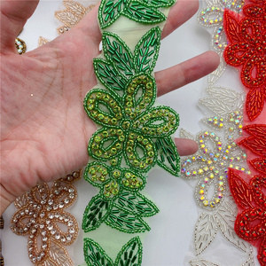 Strass di fiori di moda in ferro su cintura per abito da sposa abito da sera da sposa motivo a caldo con diamanti - Product Image 2