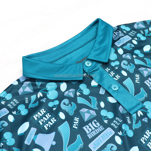 Chemises de golf légères à manches courtes en tissu vintage <span class=keywords><strong>bleu</strong></span> Akilex, respirantes et à séchage rapide, <span class=keywords><strong>polo</strong></span> pour hommes, vêtements de golf - Product Image 4