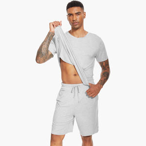 Pijamas de Viscosa de Bambú para Hombre, Conjuntos de Ropa de Dormir de Manga Corta, Conjunto de Pijamas de Algodón, Ropa de Dormir Informal de Verano para Hombre - Product Image 3