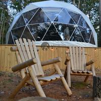 Tente dôme d'extérieur de luxe à poteaux droits en PVC, ignifuge et imperméable, toutes saisons, pour restaurants et igloos