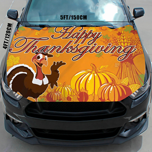 Housse de capot de voiture personnalisée 5x4 pieds, drapeaux pour le Jour de Thanksgiving et les événements sportifs, adaptée à la plupart des voitures, meilleur cadeau, housse de capot - Product Image 5