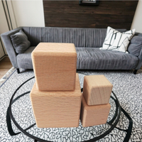 Vente en gros de cube en bois bloc de bois de hêtre décoration moderne écologique art et cadeau bricolage jouets polis belle pour enfants adultes
