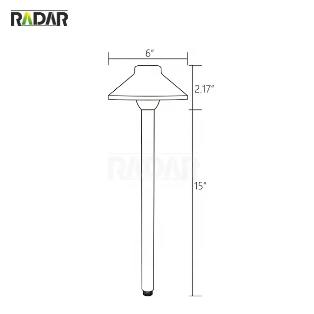 RADAR cast alüminyum LED ışık bahçe eerage için alçak gerilim 12v ac/dc yolu işık ile 12 15 18 inç kutup