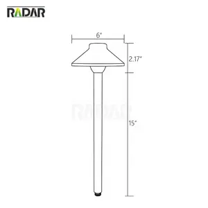 Luz LED de aluminio fundido RADAR para jardín Eclairage bajo voltaje 12V AC/DC Luz de camino con poste de 12 15 18 pulgadas