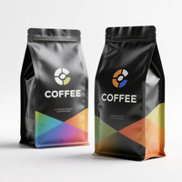 Sacs à café personnalisés OEM, en aluminium avec fermeture éclair, étanches à l'humidité, qualité alimentaire, 120 oz, 500 g, pochette pour café vert, valve de dégazage, nourriture pour animaux