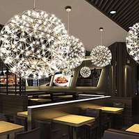 Lustre boule étoile postmoderne créatif pour hôtels de luxe