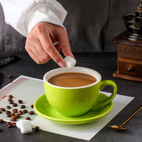 Ensemble de tasses à café en porcelaine de 300 ml avec soucoupe, tasse à latte, tasse à thé, tasse à lait, tasse à boire, accessoire pour café, tasse à boire pour fête