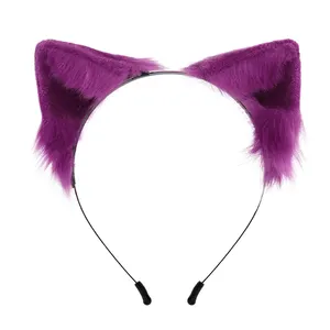 Manufacturer Direct Sales Faux Fur Wolf Ears Headband cosplay cat ears headband