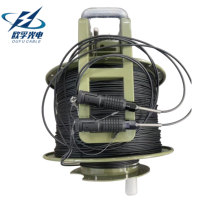 Bobine de câble à fibre optique tactique blindée pour extérieur, 200-600 pieds, OS2 monomode simplex, connecteur LC UPC